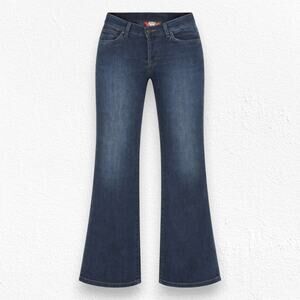 Y2K Lucky Brand Dark Wash Easy Rider Crop Mid Rise Wide Leg Jeans Size 6 / 28